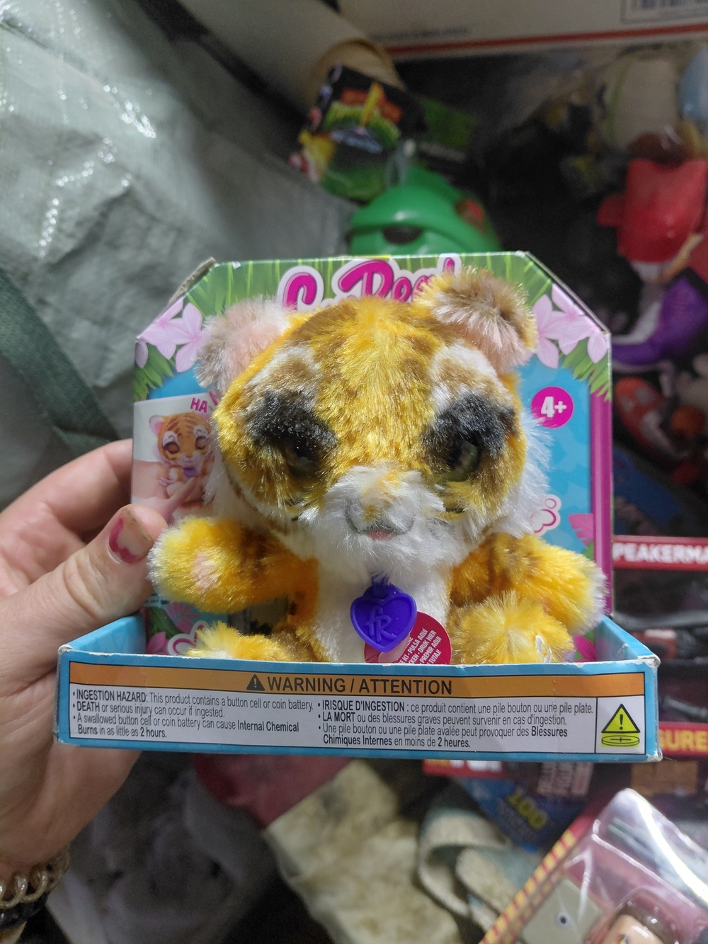 a furReal My Minis Little Hugs Tiger interactive plush toy